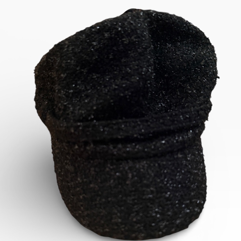 Sparkly Black Glitter Newsboy Cap Women Fashion Hat